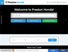 Tablet Screenshot of prestonhonda.com